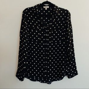 Express Black Polka dot Portofino Shirt